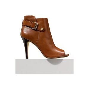 Vince Camuto Kemba Brown Zip Up Open Toe Bootie Stiletto 7.5M 37.5